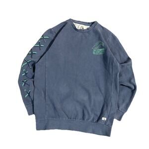 Quicksilver Graphic Pullover Blue And Green Size Small